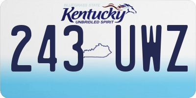 KY license plate 243UWZ