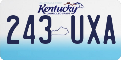 KY license plate 243UXA