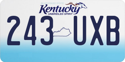 KY license plate 243UXB
