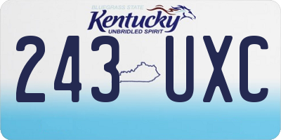 KY license plate 243UXC