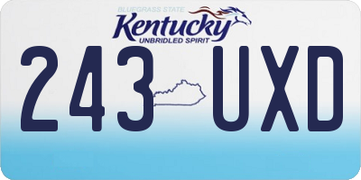 KY license plate 243UXD