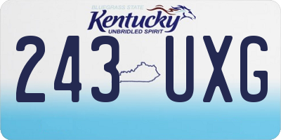 KY license plate 243UXG