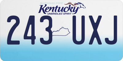 KY license plate 243UXJ