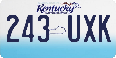 KY license plate 243UXK