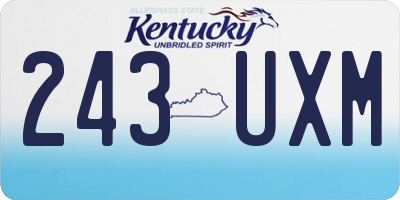 KY license plate 243UXM