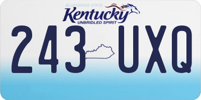 KY license plate 243UXQ
