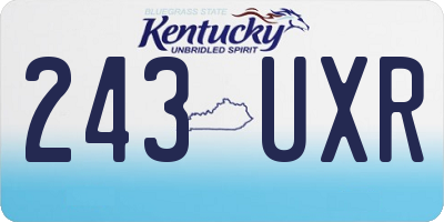 KY license plate 243UXR