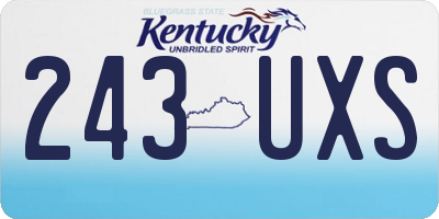 KY license plate 243UXS