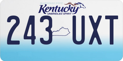 KY license plate 243UXT