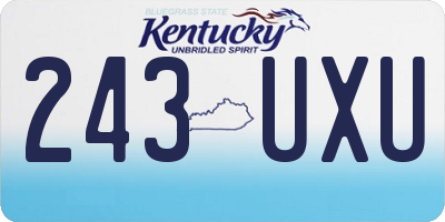 KY license plate 243UXU