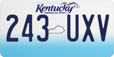 KY license plate 243UXV