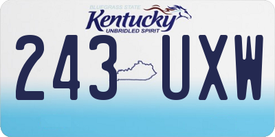 KY license plate 243UXW