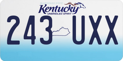 KY license plate 243UXX