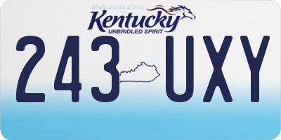 KY license plate 243UXY