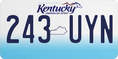 KY license plate 243UYN