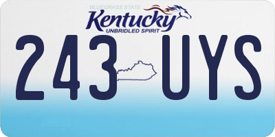 KY license plate 243UYS