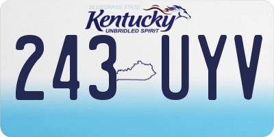 KY license plate 243UYV