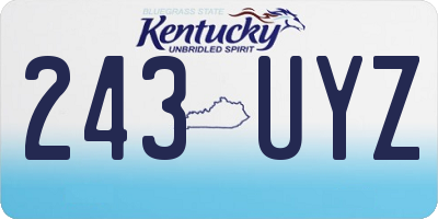 KY license plate 243UYZ