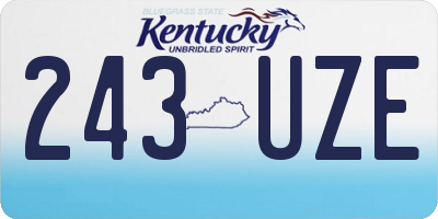 KY license plate 243UZE