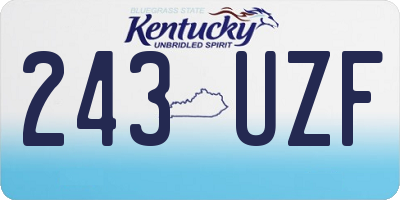 KY license plate 243UZF