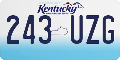 KY license plate 243UZG
