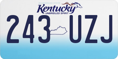 KY license plate 243UZJ