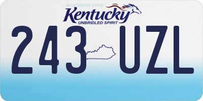 KY license plate 243UZL