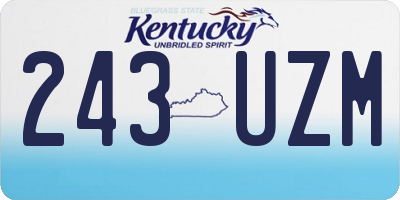 KY license plate 243UZM