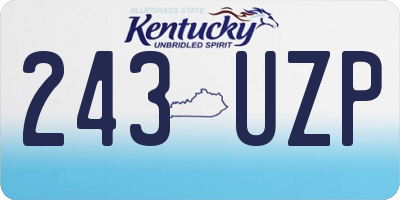KY license plate 243UZP