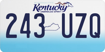 KY license plate 243UZQ