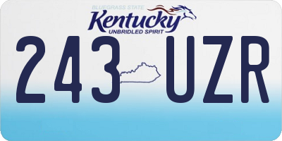KY license plate 243UZR