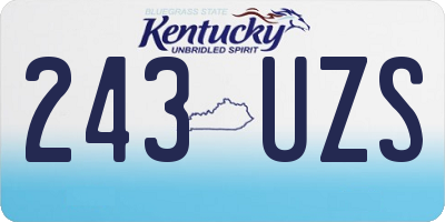 KY license plate 243UZS