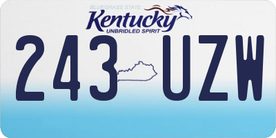 KY license plate 243UZW