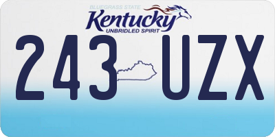 KY license plate 243UZX