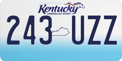 KY license plate 243UZZ