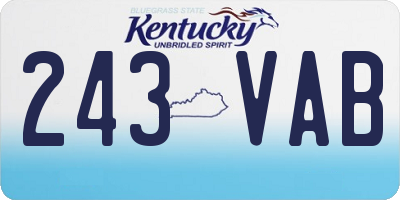 KY license plate 243VAB