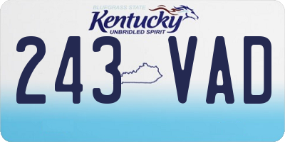 KY license plate 243VAD