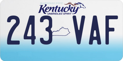 KY license plate 243VAF
