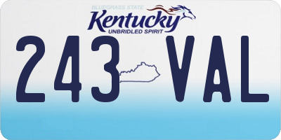 KY license plate 243VAL