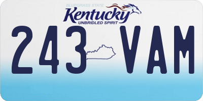KY license plate 243VAM