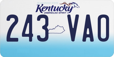 KY license plate 243VAO