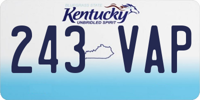 KY license plate 243VAP