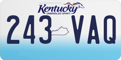 KY license plate 243VAQ