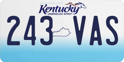 KY license plate 243VAS