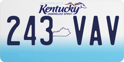 KY license plate 243VAV