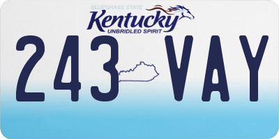 KY license plate 243VAY