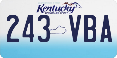 KY license plate 243VBA