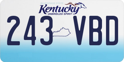 KY license plate 243VBD