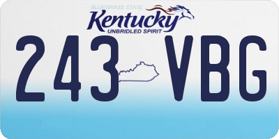 KY license plate 243VBG