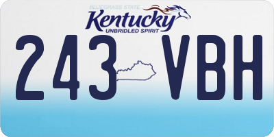KY license plate 243VBH